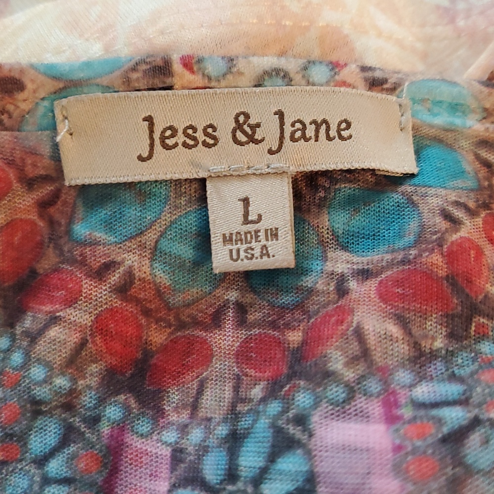 Jess & Jane Embellished Southwestern Top, Size Large - Picture 6 of 7